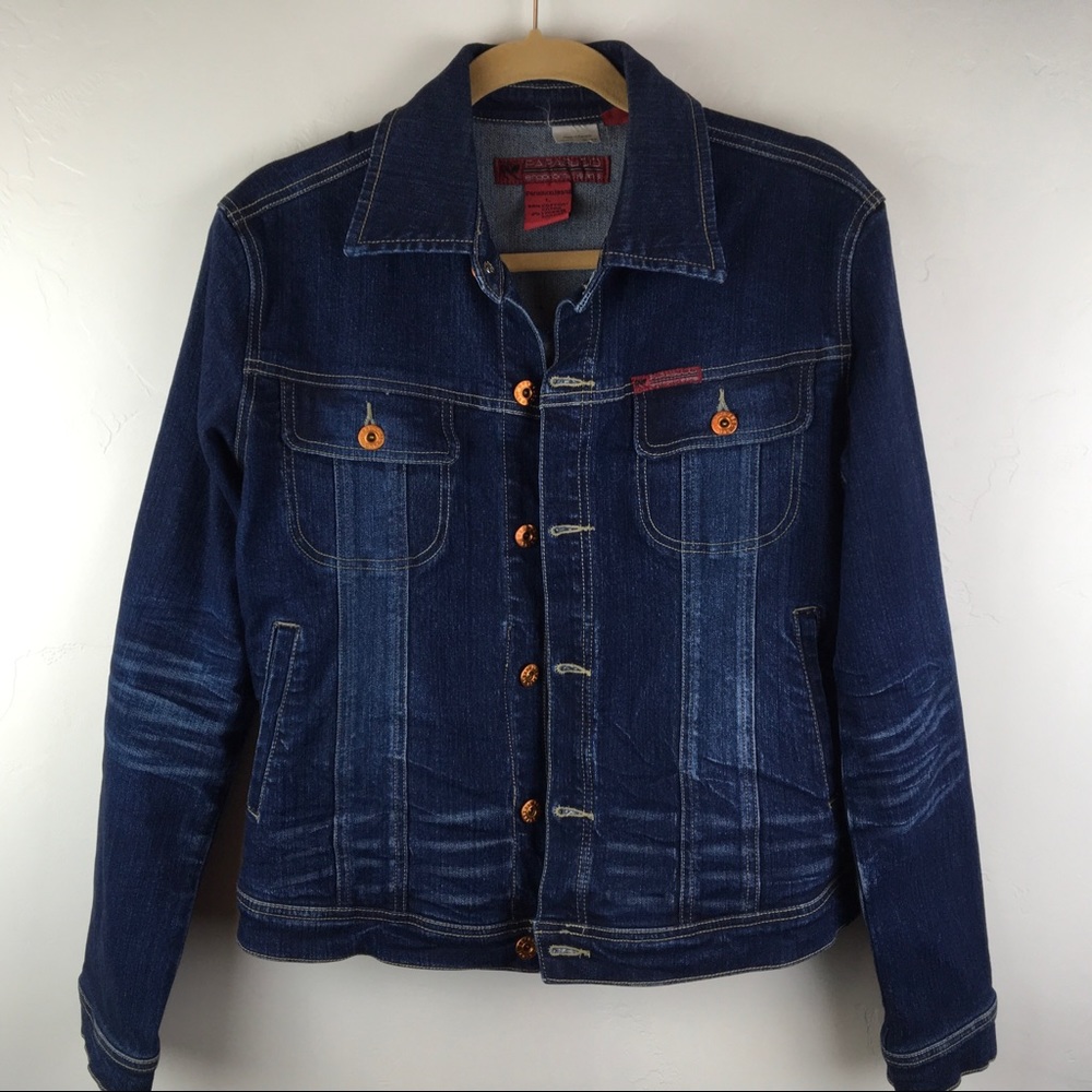 Parasuco Denim Cult Jean Jacket. Dark wash/fade
